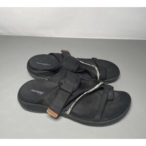 MERRELL Terran 4 Post Wrap Black Slide Sandals Women's Size 9